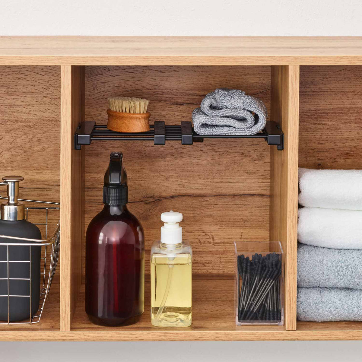 突っ張り棚 隙間収納 幅19〜28cm 奥行12cm ブラック SMR-13B