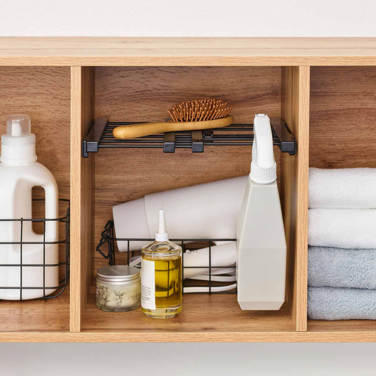 突っ張り棚 隙間収納 幅19〜28cm 奥行23cm ブラック SMR-23B