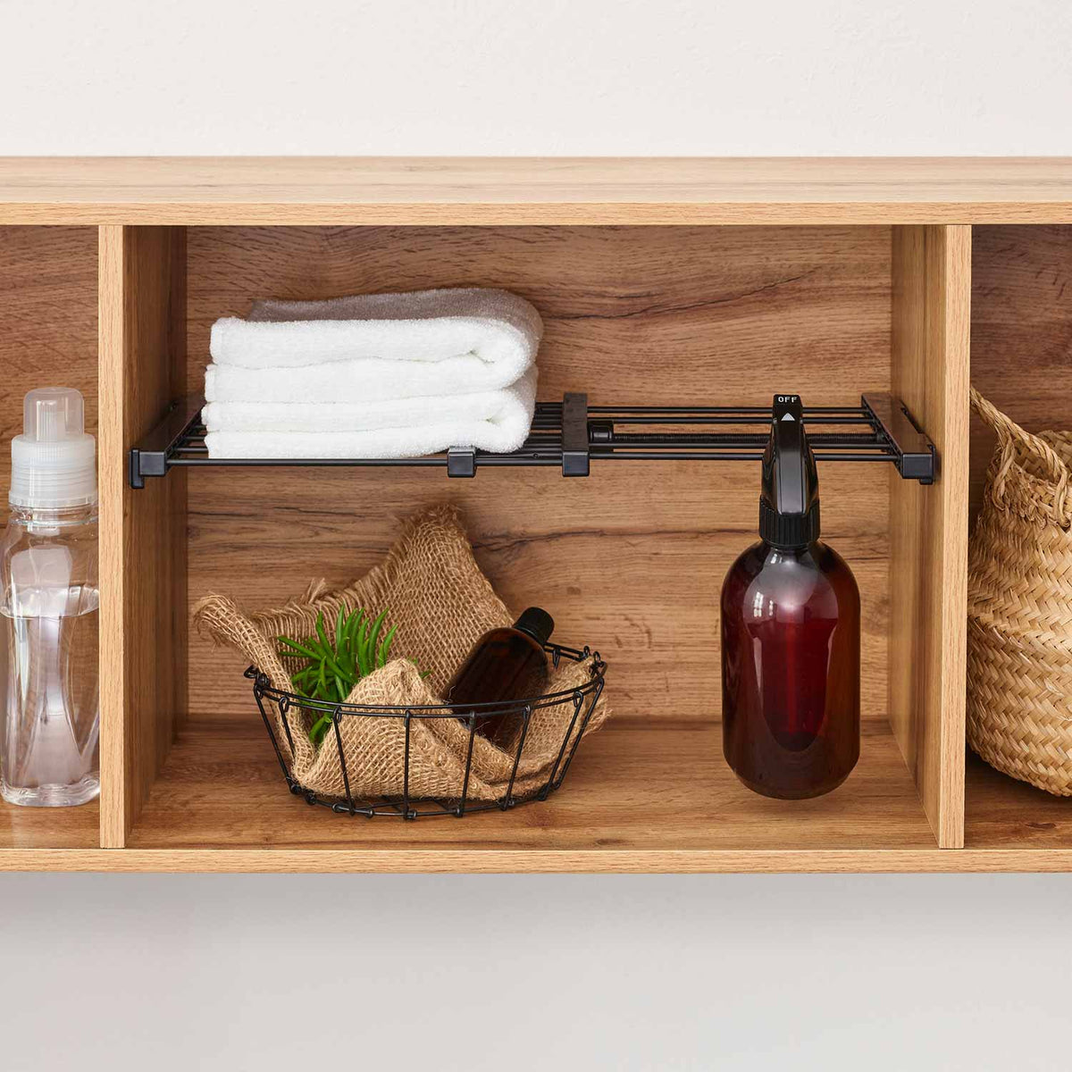 突っ張り棚 隙間収納 幅28.5~43cm 奥行23cm ブラック SMR-24B