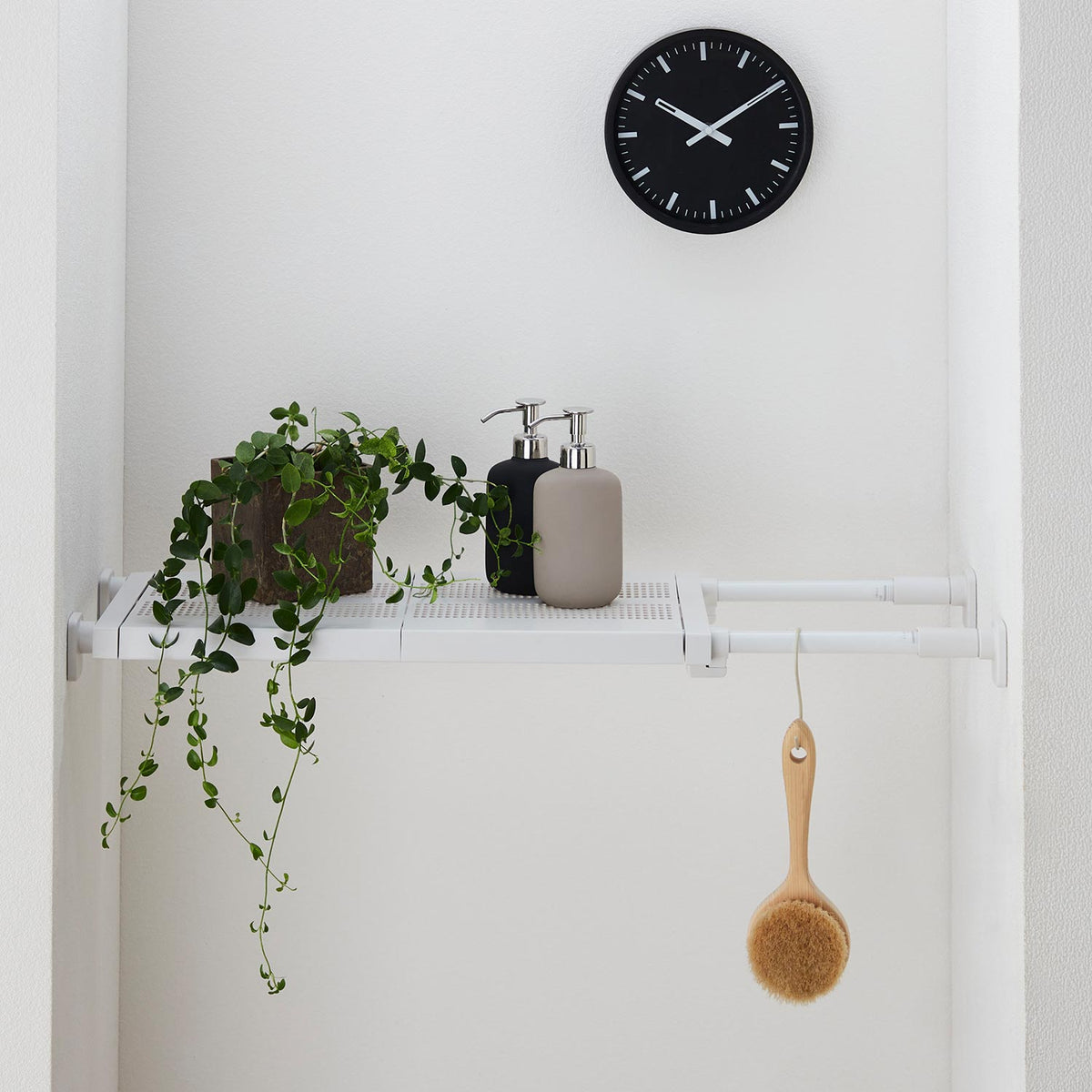 突っ張り棚 強力 メッシュ マットホワイト 耐荷重50〜30kg 幅65〜95cm TDR-M