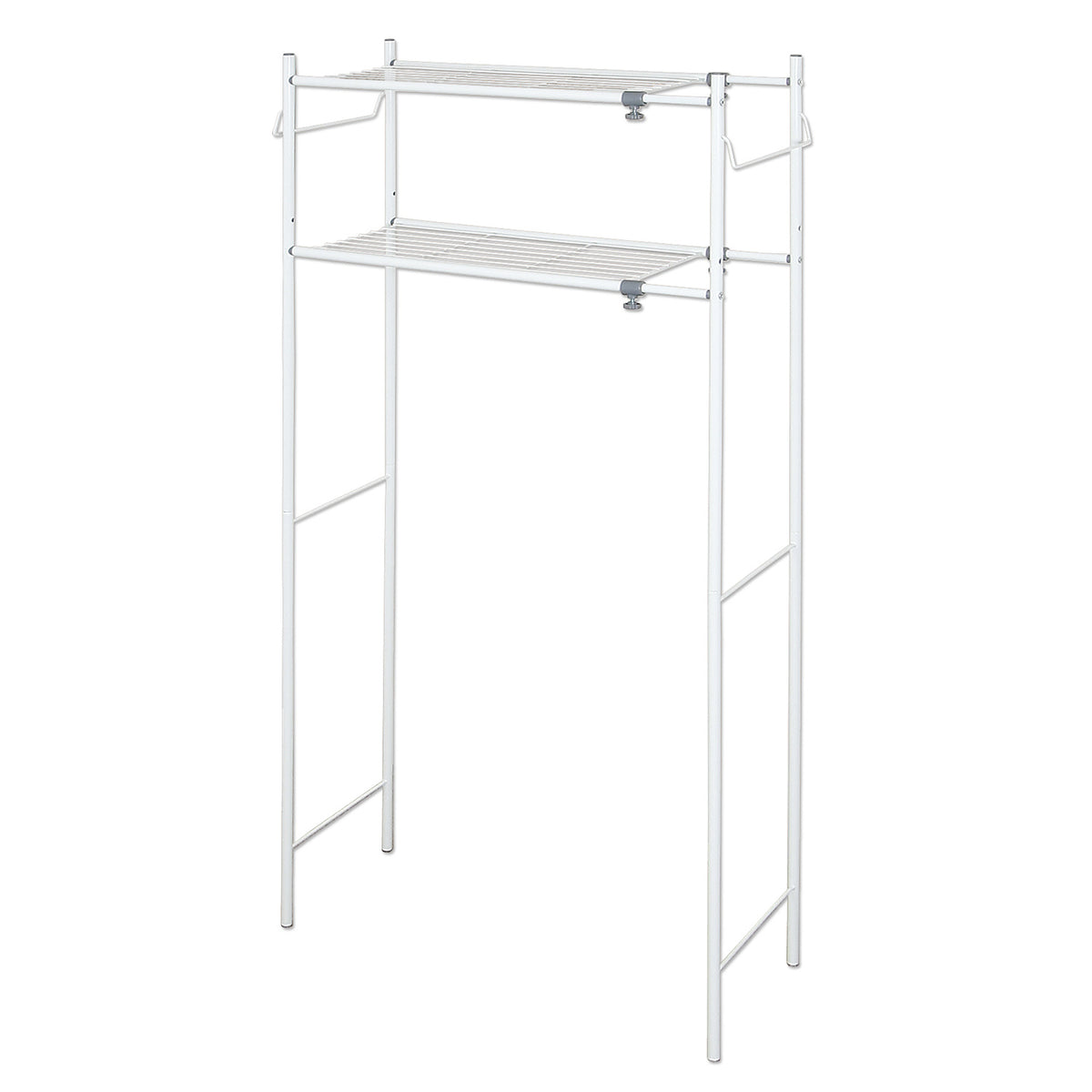 伸縮ランドリーラック タオル掛け付き ホワイト 幅58〜80cm TLR-1