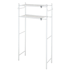 伸縮ランドリーラック タオル掛け付き ホワイト 幅58〜80cm TLR-1