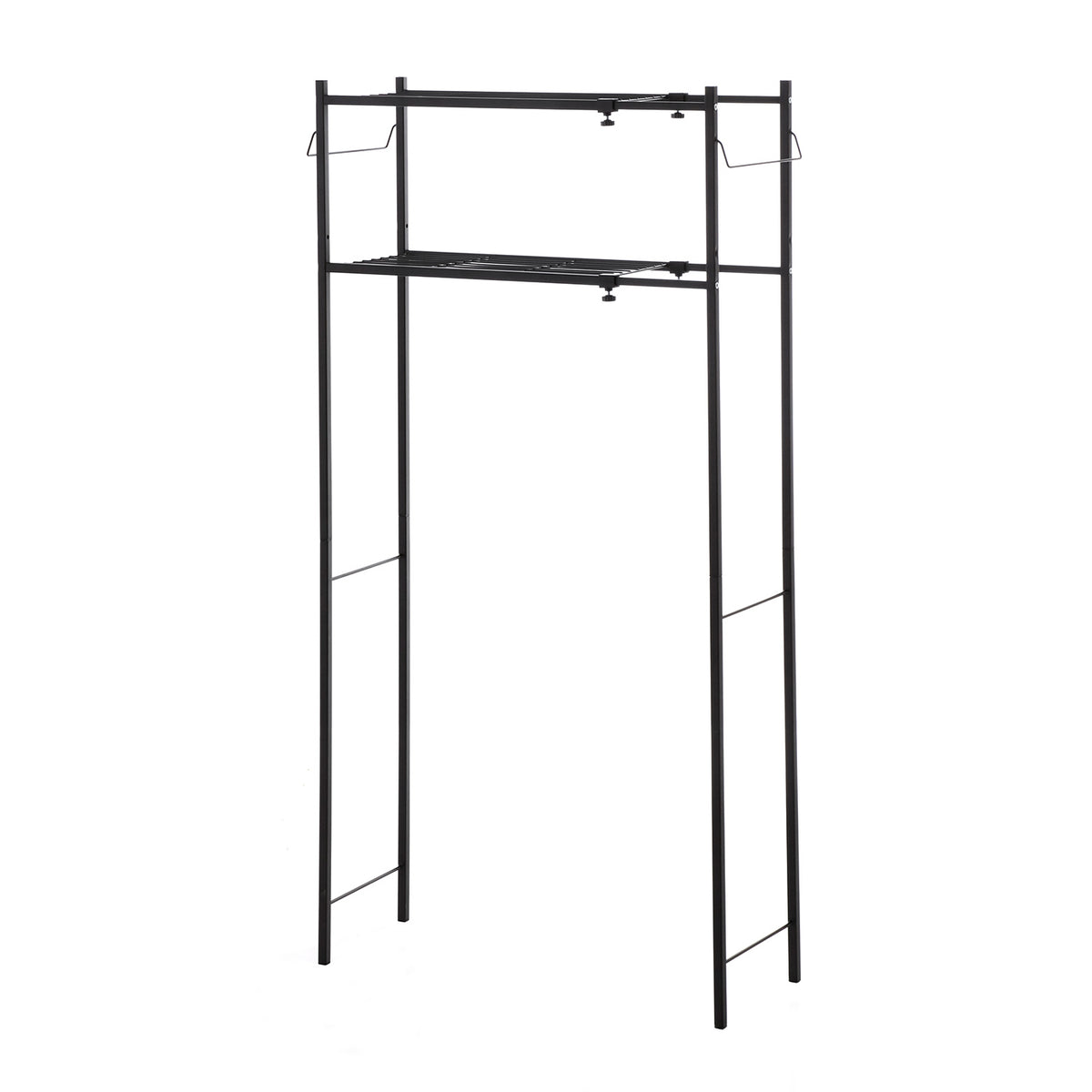 伸縮ランドリーラック 角パイプ タオル掛け付き 幅58〜80cm