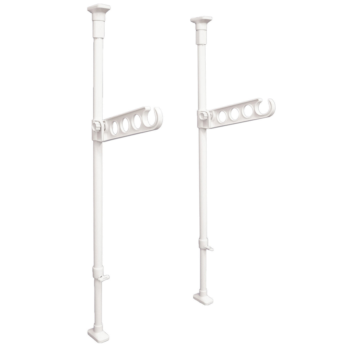 突っ張り室内物干し竿受け 窓用 ホワイト 耐荷重10kg 高さ85〜128cm TMH-41