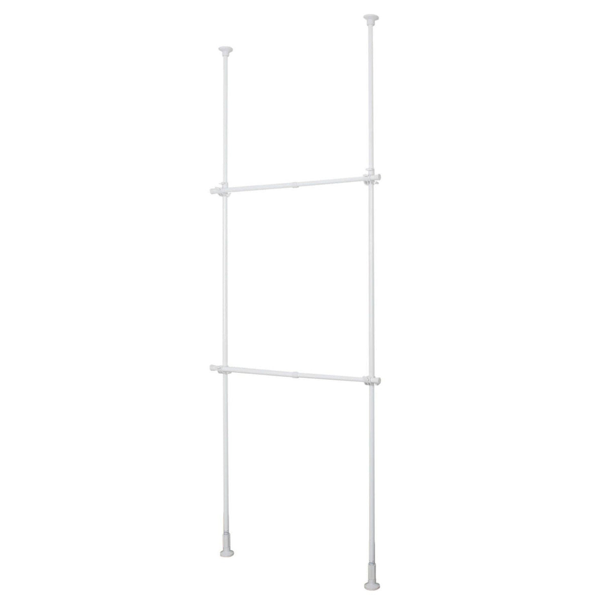 突っ張り伸縮室内2段ハンガー 幅56〜95cm 高さ200〜275cm