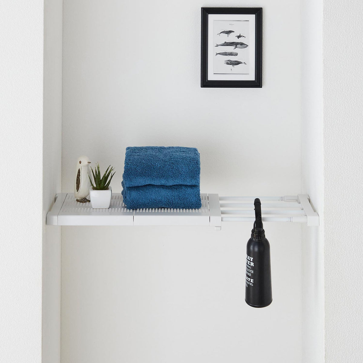 突っ張り棚 メッシュ マットホワイト 耐荷重27〜13kg 幅45〜65cm TNR-S