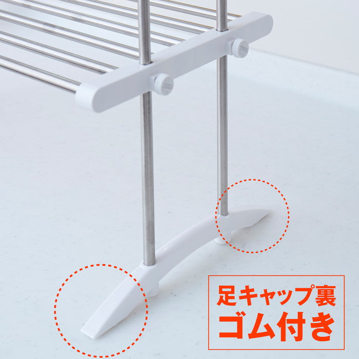 伸縮キッチンラック 棚2段 ステンレス TOS-10