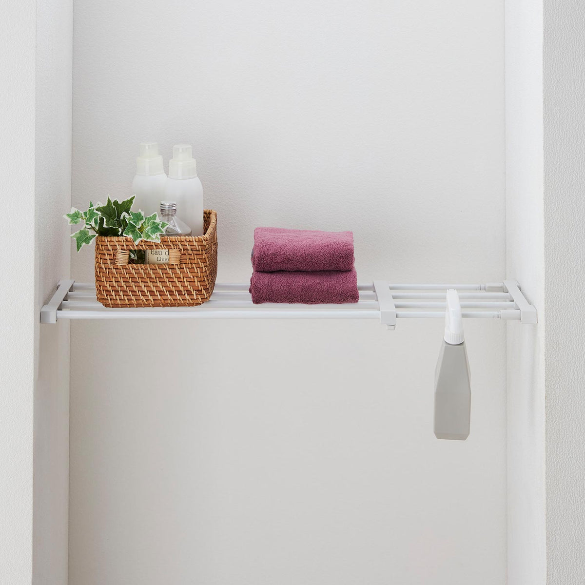 突っ張り棚 マットホワイト 耐荷重27〜13kg 幅65〜95cm TPR-M