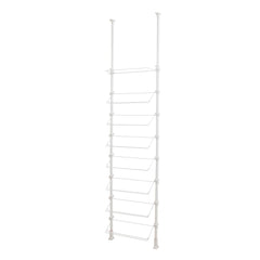 突っ張りシューズラック ホワイト 16足用 幅55cm 高さ190〜264cm TSR-55