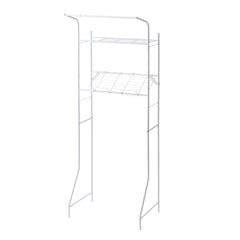伸縮ランドリーラック バスケット台付き マットホワイト 幅61～82cm HSR-3WH
