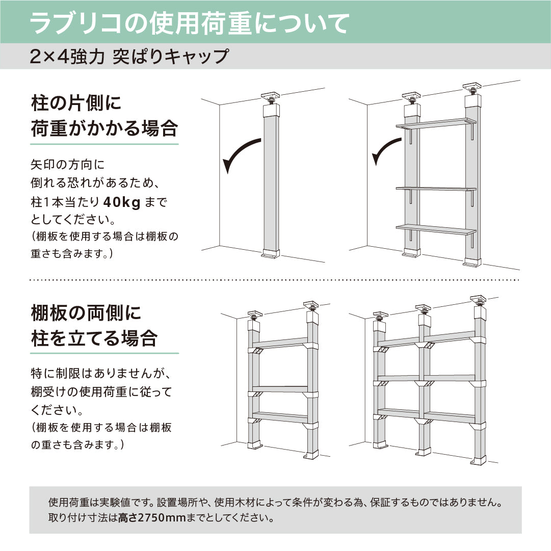 強力タイプ 2×4アジャスター ラブリコ (使用荷重40kg)