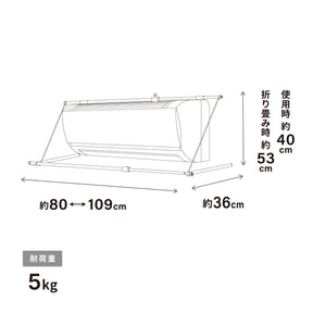 伸縮式エアコンハンガー ホワイト 幅80~109cm 耐荷重5kg ACH-2