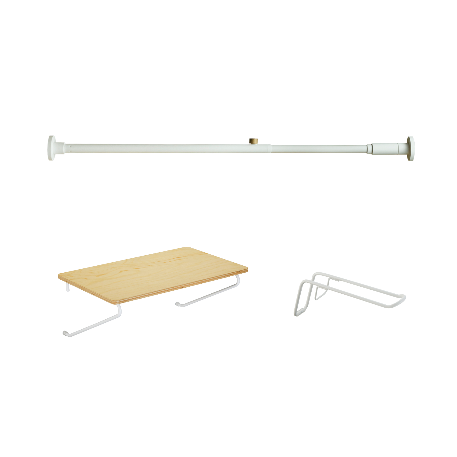 DRAW A LINE Rod A+Shelf A+Hanger A SET White SET-D-RodA-ShelfA-WH DRAW A LINE Rod A+Shelf A+Hanger A SET White SET-D-RodA-ShelfA-WH