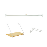 DRAW A LINE Rod A+Shelf B+Hanger A SET White SET-D-RodA-ShelfB-WH