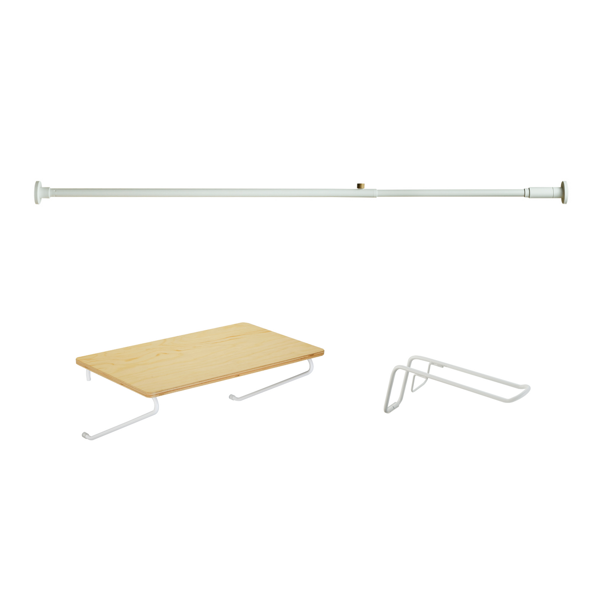 DRAW A LINE Rod B+Shelf A+Hanger A SET White SET-D-RodB-ShelfA-WH