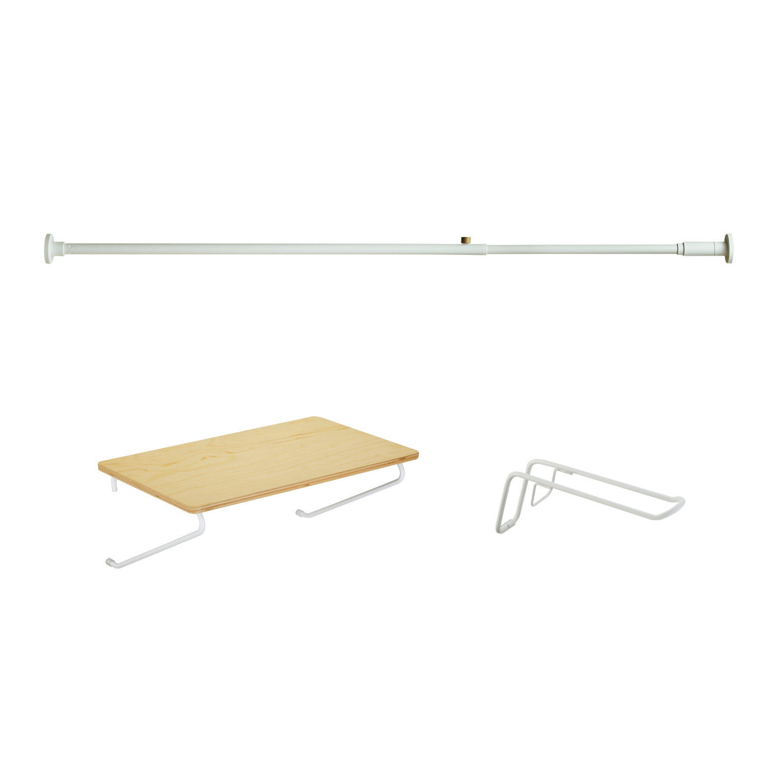 DRAW A LINE Rod B+Shelf A+Hanger A SET White SET-D-RodB-ShelfA-WH