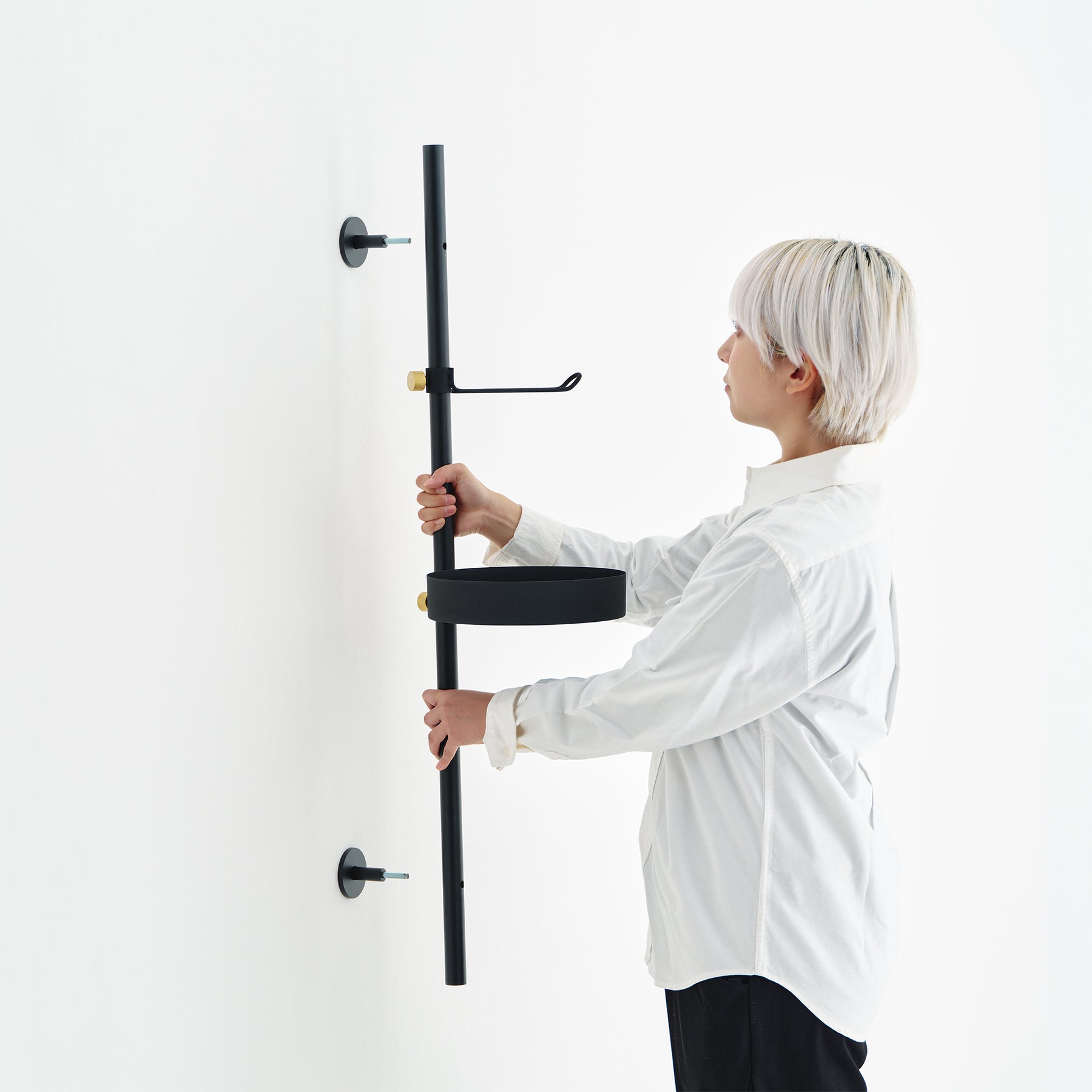 Mount Rod Wall Black 100cm / 150cm  縦取付