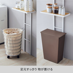 突っ張りラック 2段 マットホワイト 幅49.6cm 高さ200～250cm HSR-7WH