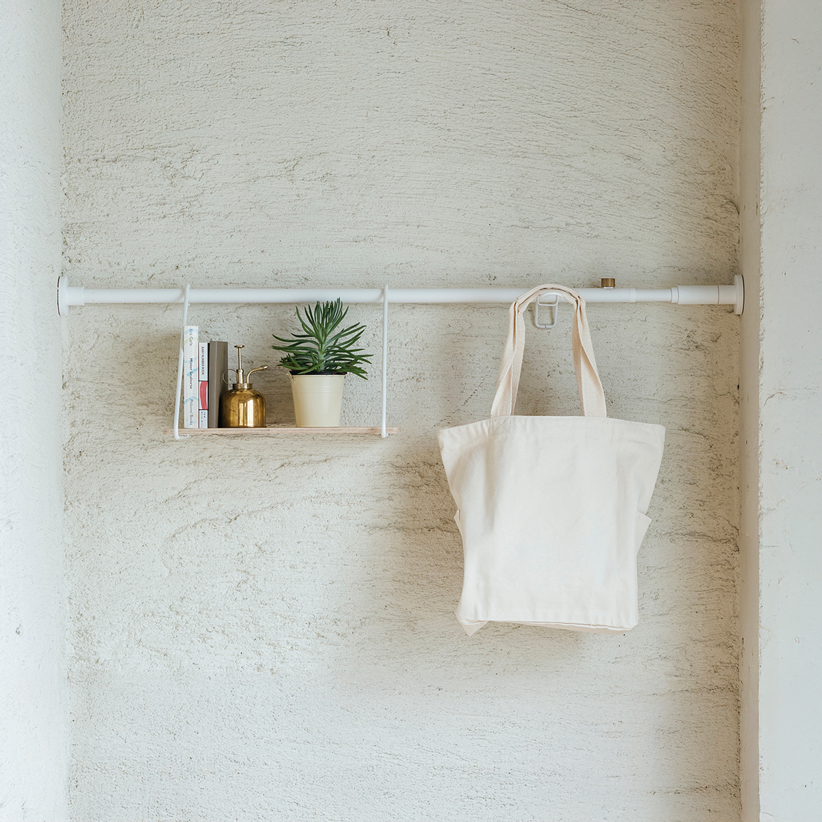 DRAW A LINE Rod A+Shelf B+Hanger A SET White SET-D-RodA-ShelfB-WH DRAW A LINE Rod A+Shelf B+Hanger A SET White SET-D-RodA-ShelfB-WH