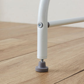 伸縮ランドリーラック ハンガーバー付き 棚3段 ホワイト 幅60〜93cm L-5