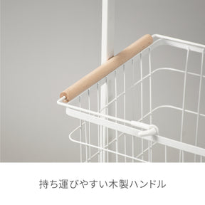 かご付きハンガーラック マットホワイト 幅46.5cm NWL-1