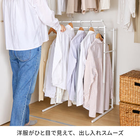 伸縮クローゼットハンガーラック 3連 縦横伸縮タイプ マットホワイト OHW-80WH