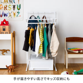 伸縮クローゼットハンガーラック 3連 縦横伸縮タイプ マットホワイト OHW-80WH