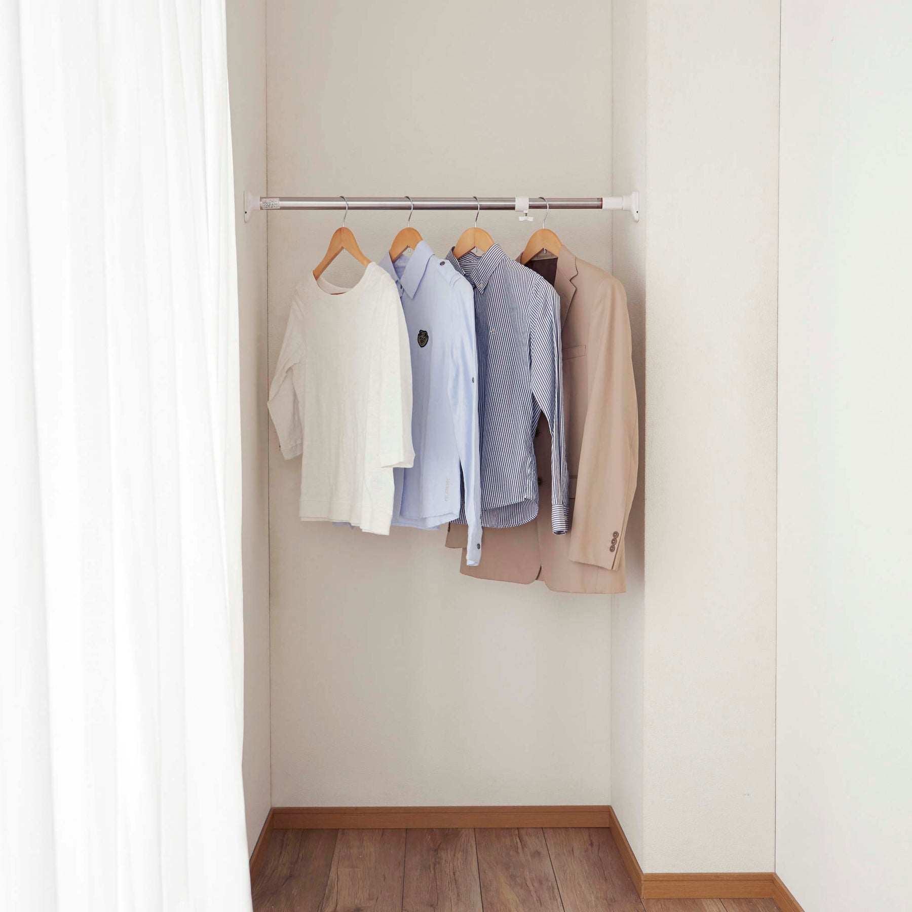 突っ張り棒 強力 ステンレス 耐荷重45〜30kg 幅75〜120cm PKS-75