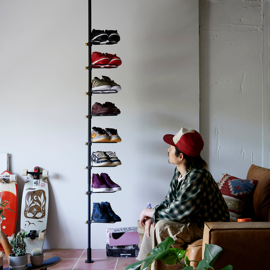 オープンシューズラック8足SET Black SET-D-OSR8-BK｜平安伸銅工業 