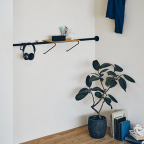 ウォールシェルフA Black SET Rod B+Shelf A SET-D-WSA-BK