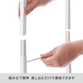 伸縮ランドリーラック 角パイプ タオル掛け付き 幅58〜80cm