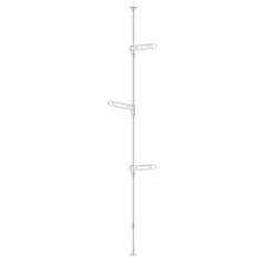 突っ張り室内物干し 3段 耐荷重10㎏ 高さ190〜300cm／マットホワイト TMH-73WH