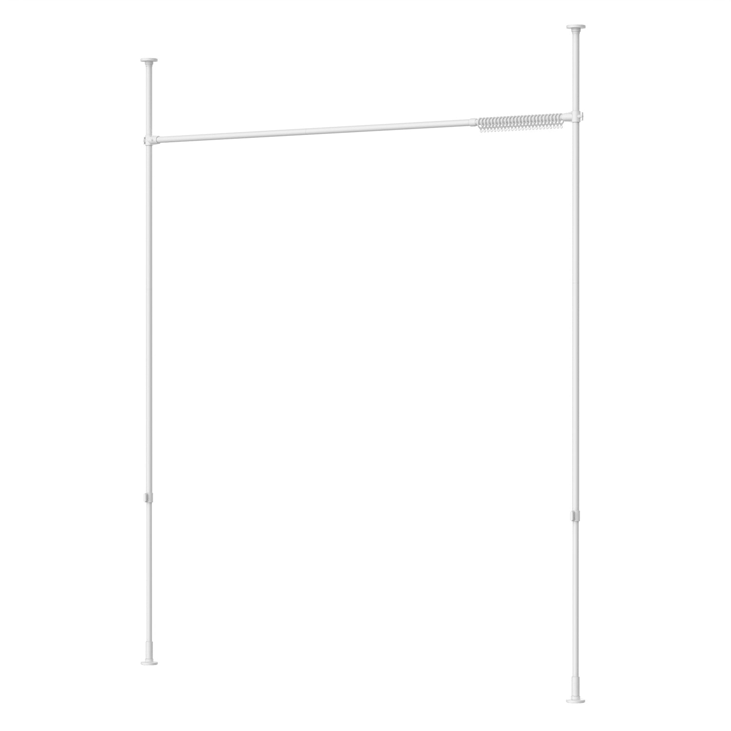 突っ張り伸縮カーテン間仕切り マットホワイト 幅180〜287cm 高さ190～300cm TNP-60WH