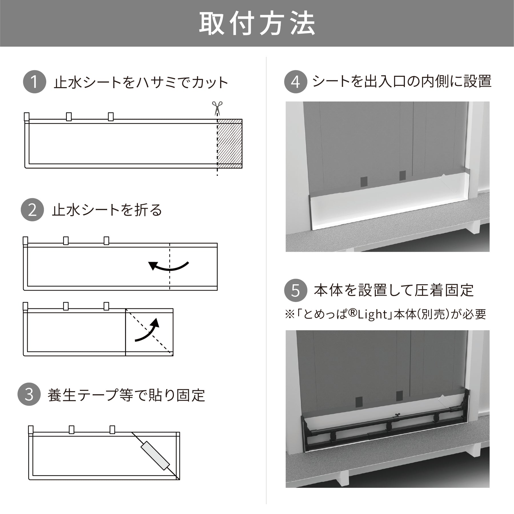 簡易型止水シート とめっぱ®Light（取り換えシート） TPL-85-125-SHT