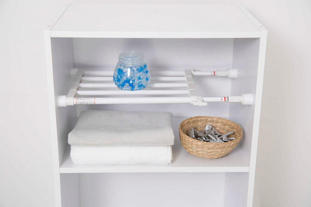 突っ張り棚 ホワイト 耐荷重15〜10kg 幅35〜48cm TS-35