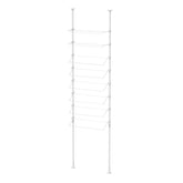 突っ張りシューズラック マットホワイト 24足用 幅72cm 高さ190〜300cm TSR-72WH