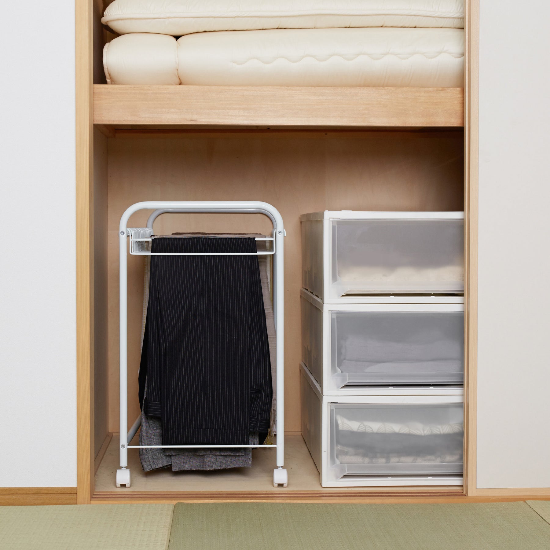 押入れスラックスハンガー ホワイト BHS-2