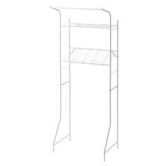 伸縮ランドリーラック バスケット台付き マットホワイト 幅61～82cm HSR-3WH