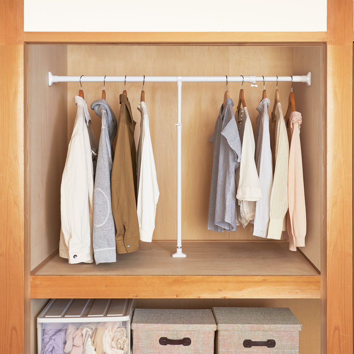 押入れ用強力突っ張り棒・支え棒セット ホワイト KOP-110