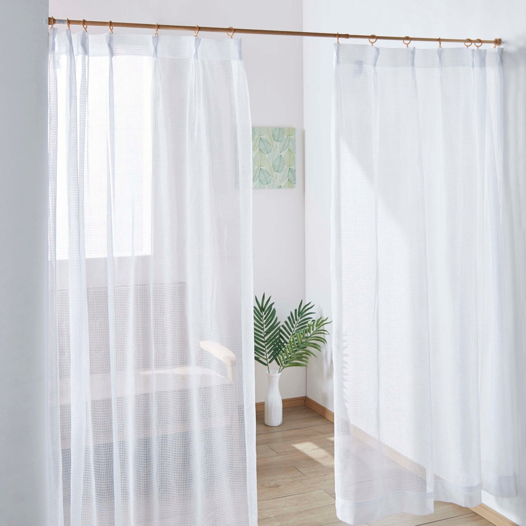 突っ張り棒 木目 耐荷重8〜2kg 幅110〜190cm NSM-7