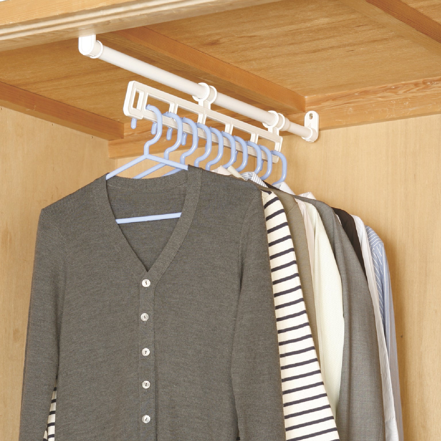 押入れスライドハンガー ホワイト ネジ固定式 OBH-70W