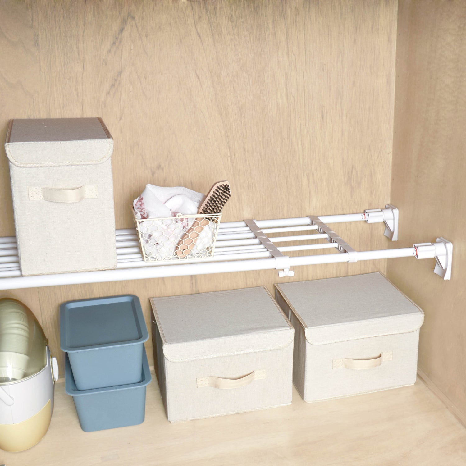 突っ張り棚 超強力 ワイド ホワイト 耐荷重50〜20kg 幅118〜190cm RA-12