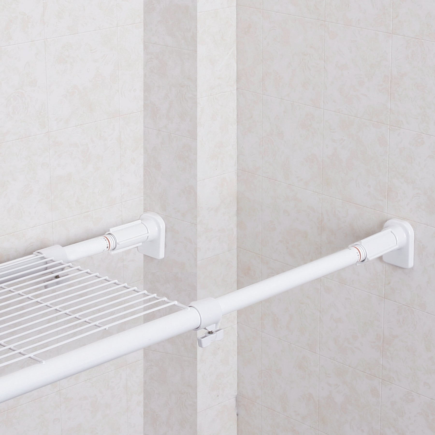 突っ張り棚 強力  ホワイト 耐荷重50〜30kg 幅73〜112cm TAI-2